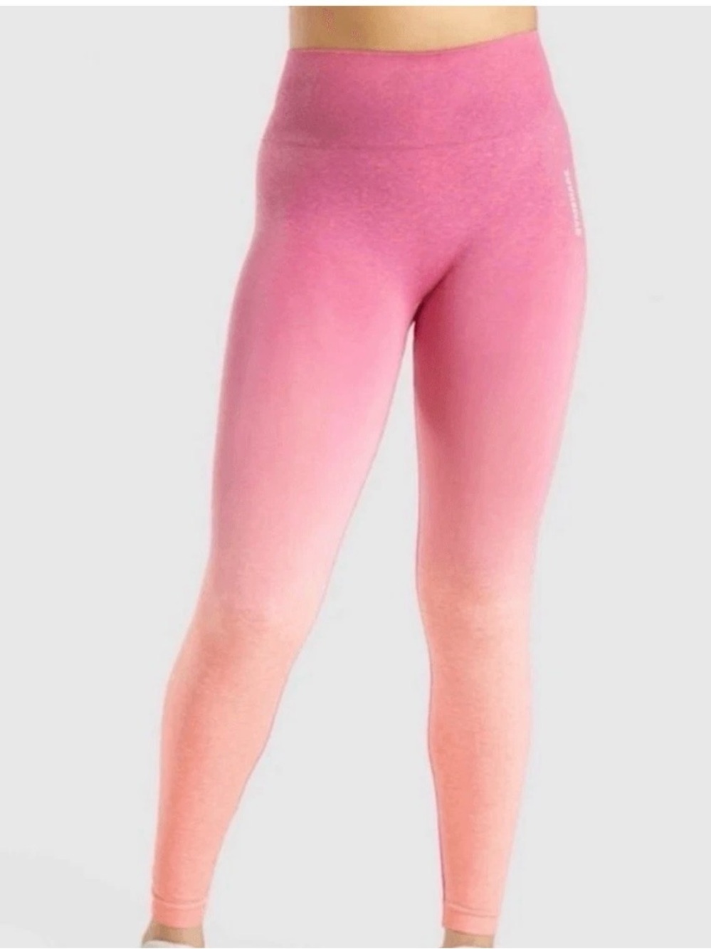 Gymshark Womens Ombre Seamless High Waisted Leggings Pink Peach Gradient